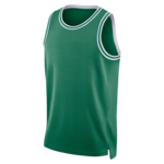 Groen sportshirt zonder mouwen met witte bies bij hals en armsgaten