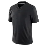 Zwart effen V-hals T-shirt met korte mouwen