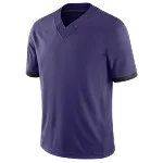 Donkerpaars sportshirt met korte mouwen en V-hals