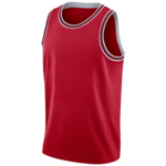 Rode mouwloze sporttop met witte bies