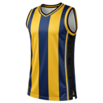 Jouw mouwloze sportshirt met geel-blauwe verticale strepen