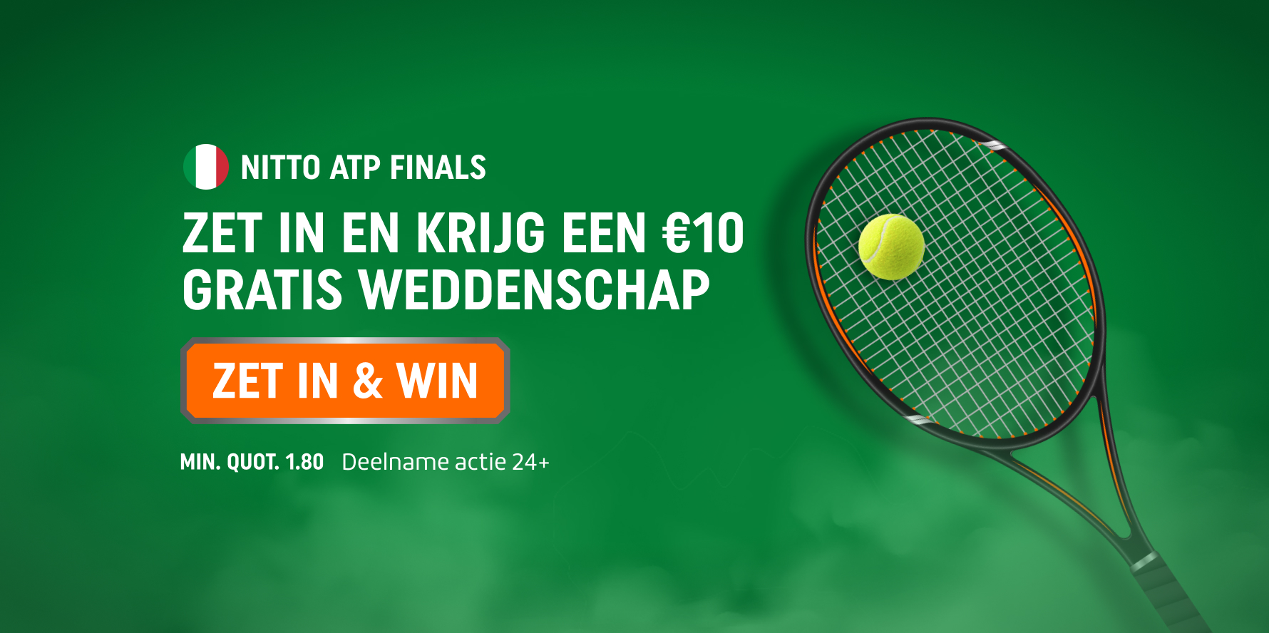 TOTO promotie Nitto ATP Finals: Zet In en je krijgt een Gratis Weddenschap van €10.