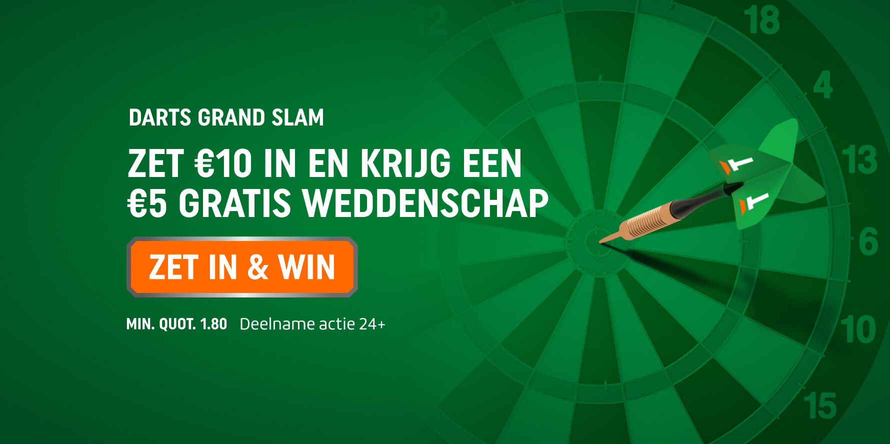 TOTO Darts Grand Slam promotie: ZET €10 IN en krijg een €5 Gratis Weddenschap