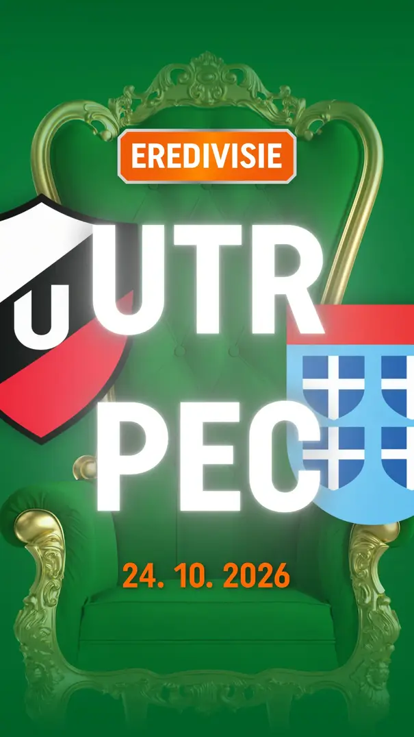 Affiche voor Eredivisie-wedstrijd Utrecht tegen PEC met datum 24.10.2026