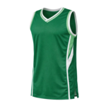Groen mouwloos basketbalshirt met witte accenten