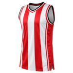 Rood-wit gestreept basketbalsinglet