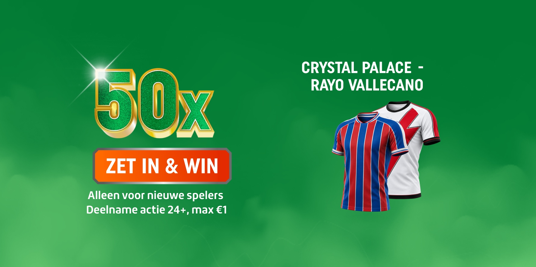 TOTO promotie: 50x ZET IN & WIN — twee voetbalshirts Crystal Palace en Rayo Vallecano