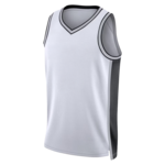 Wit mouwloos sportshirt met grijze zijpanden